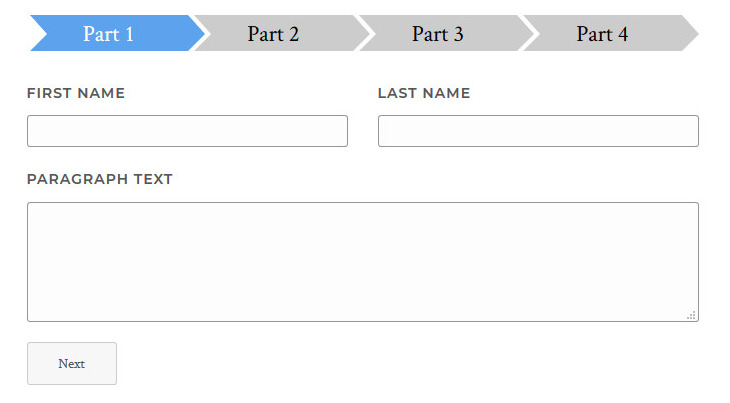 wordpress multi part forms