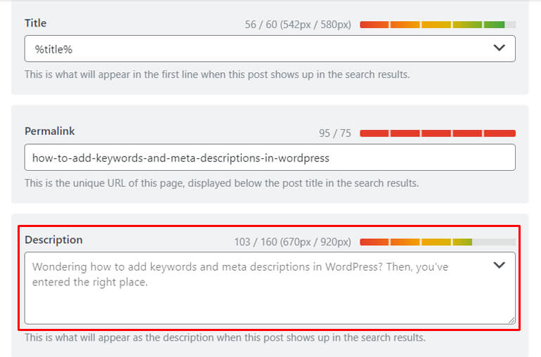 Adding Meta Description with Rank Math