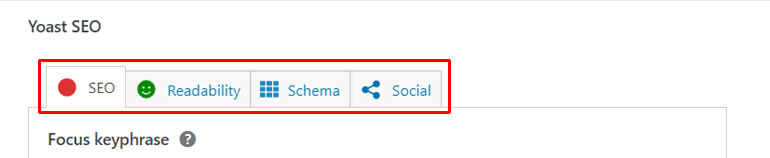 Yoast SEO Setting Bars