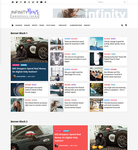 Infinity News WordPress Magazine Theme